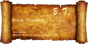 Bock Tivadar névjegykártya